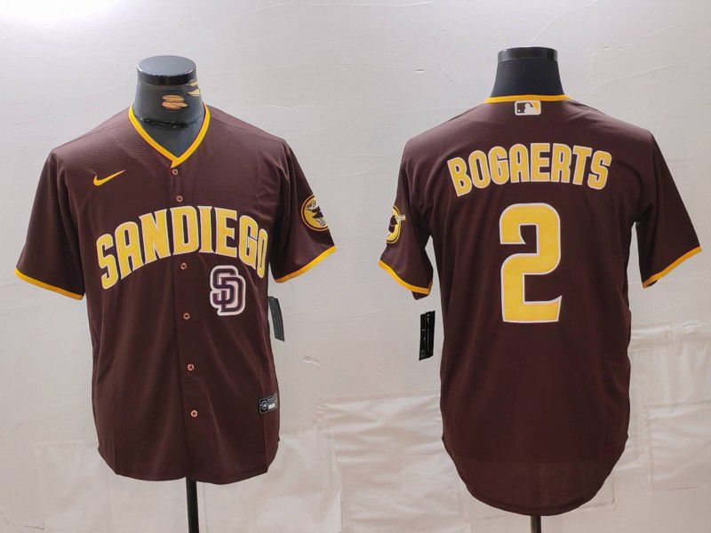 Men San Diego Padres #2 Bogaerts Brown Game 2024 Nike MLB Jersey style 2